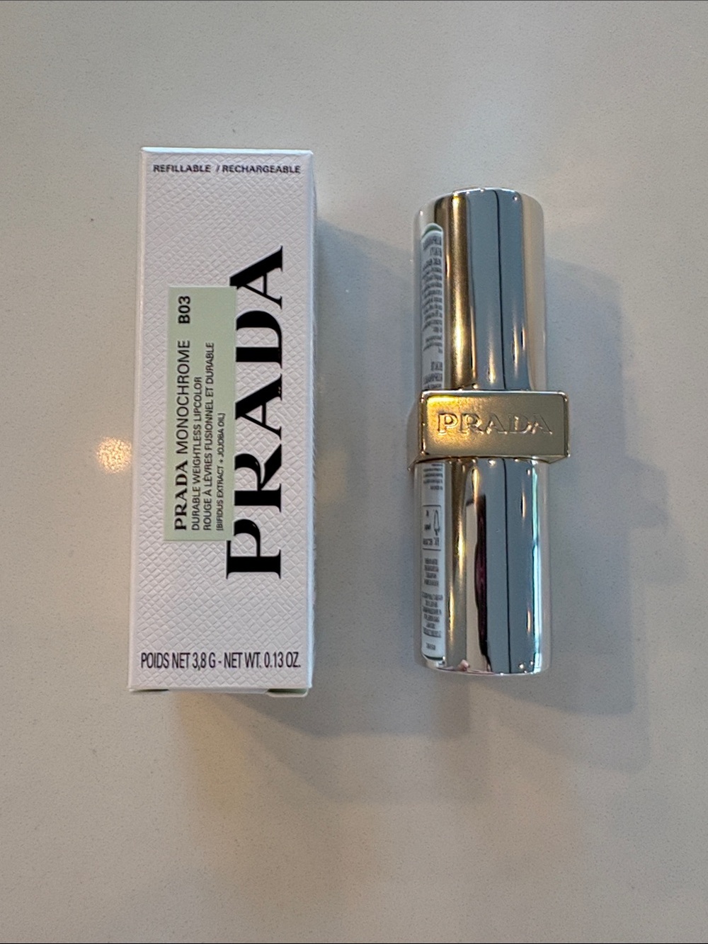 Prada Monochrome Hyper Matte Lipstick in shade B03 Mahogany - Picture 3 of 6